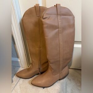 NWOB - western style boots.  Tan color.  Size 8.